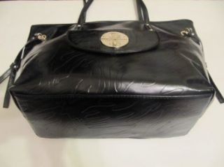  Anne Klein Embossed Mane mmn Large Tote Handbag Black Shoes
