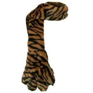 Critter Animal Faux Fur Scarf   Tiger Brown Black W31S30F