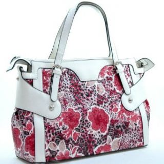 Designer Inspired Synthetic Leather Dasein leopard floral