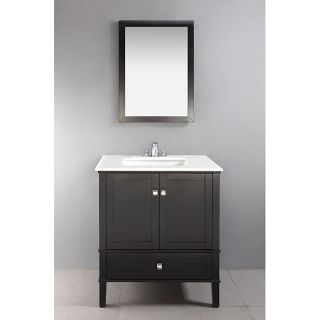 Windham Black 30 inch Bath Vanity with 2 Doors, Bottom Drawer and
