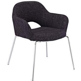 Saarinen Style Black Fabric Arm Chair