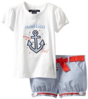 Nautica Girls 2 6X 2 Piece Nautical Anchor Print Short Set