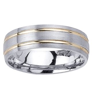 14k Two tone Gold Mens Double Groove Wedding Band Today $688.74 5.0