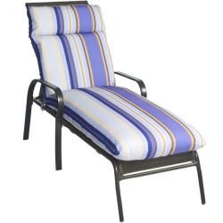 Bria Stripe Outdoor Brown/ Purple Stripe Chaise Lounge Cushion