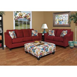 Bombay Sofa and Loveseat Set Cardinal with Four Sydney Tropic Pillows
