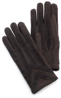 Isotoner Mens Spandex Gloves   Knit Lined Brown (M/L