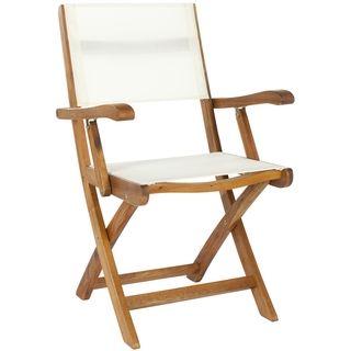 Outdoor Living Brown Acacia Wood Folding Arm Chairs (Set of 2
