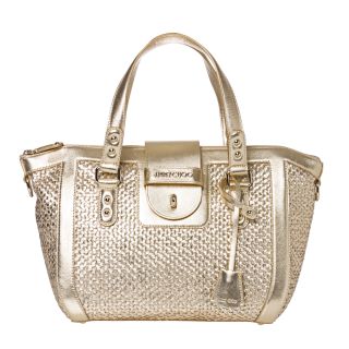 Jimmy Choo Small Gold Woven Leather Tote Bag Today $1,759.99