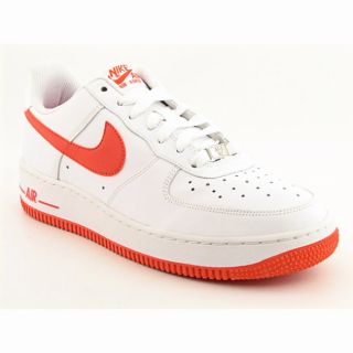 Nike Girls Air Force 1 White/ Orange Blaze Shoes (Size 7)