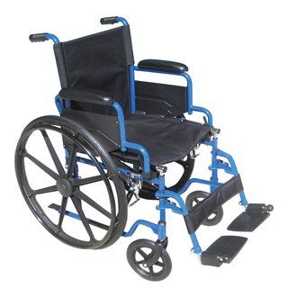 Blue Streak Wheelchair with Flip Back Detachable Desk Arms and Swing
