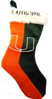 Miami Hurricanes NCAA Colorblock Plush Christmas Stocking
