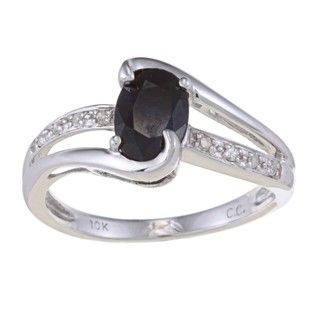 10k White Gold Blue Sapphire and Diamond Ring (G H,I1 I2)