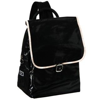 Flee Bags Black/ Peach Toile Oil Cloth Backpack