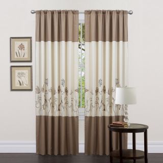 Lush Decor Beige/Taupe 84 inch Butterfly Dreams Curtain Panels (Set of