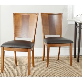 Lance Black Leather Side Chairs (Set of 2)