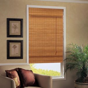 Natural bamboo shades dress up living room window