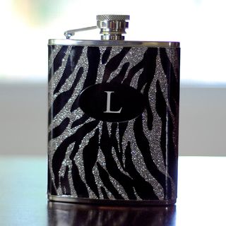 Custom Engraved Zebra Flask