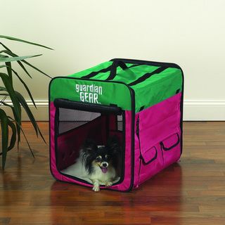 Guardian Gear Pink/ Green Small Collapsible Dog Crate
