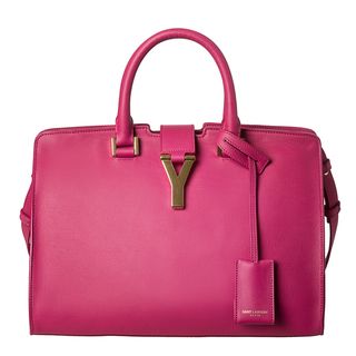 Yves Saint Laurent Cabas Classique Y Pink Leather Tote Bag