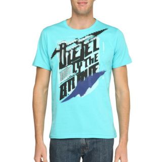 DIESEL T Shirt Plok Homme Turquoise, noir et gris   Achat / Vente T