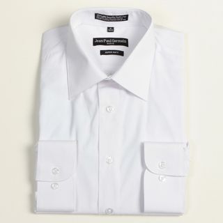Jean Paul Germain Mens White Convertible Cuff Dress Shirt