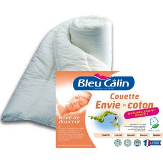 BLEU CALIN Couette ENVIE DE COTON 200x200cm   Enveloppe  100% coton