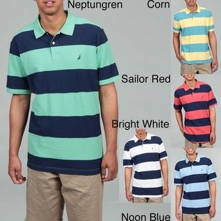 Nautica Mens Striped Polo Shirt