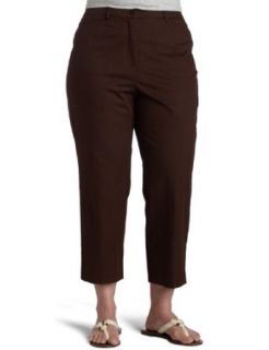 Sag Harbor Womens Crop Pant,Brown,14 Clothing