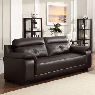 Arcata Brown Bonded Leather Sofa