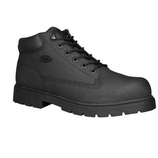 Lugz Mens Drifter Black Leather Scuff proof Steel toe Boots