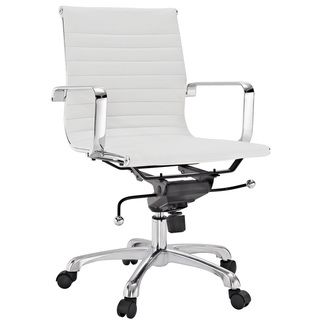 Malibu Mid back White Vinyl Office Chair