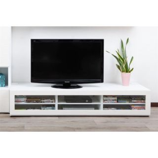 Miliboo   Meuble TV design lumineux 1.89 m blanc SYMBIOSIS   Elégant