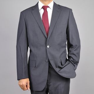 Carlo Lusso Mens Solid Charcoal Grey Two button Suit