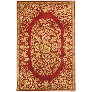 Handmade Heritage Red Wool Rug (96 x 136)