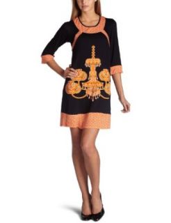 Eva Franco Womens Taylor Dress,Navy/Orange,2 Clothing