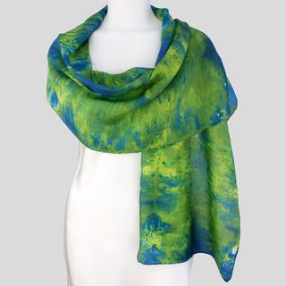Gypsy River Riches Hand dyed Limelight Washable Silk Scarf