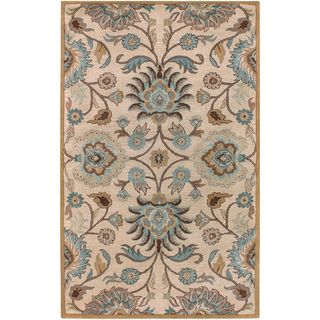 Hand tufted Sanctuary Beige Floral Wool Rug (2 x 3)