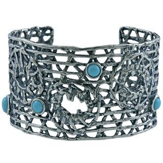 Southwest Moon Sterling Silver Sleeping Beauty Turquoise Accent Open