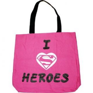 Supergirl Pink I Love Heroes Canvas Tote Bag Clothing