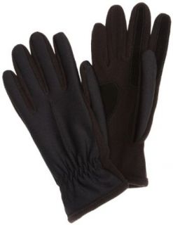Isotoner Womens Hybrid Spandex/Fleece Glove,Black,X Large