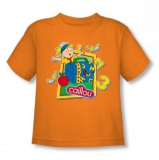 Caillou   School Toddler T Shirt In Orange, Size 4T