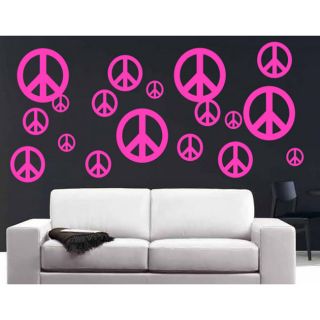 Vinyl Peace Signs 40 piece Wall Decal Set