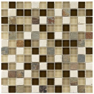 Somertile Reflections Square 1 inch Nassau Stone and Glass Mosaic