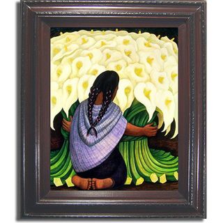 Diego Rivera Flower Seller Framed Canvas Art