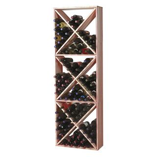 Traditional Redwood Wine Rack Solid Diamond Cube