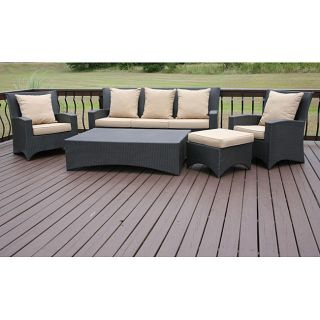Savannah Outdoor 5 piece All weather Resin Wicker Seating Set