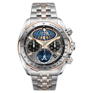 Citizen Mens Signature Eco Drive Flyback Moonphase Watch