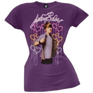 Justin Bieber   Shimmering Hearts Girls T Shirt   Juvy 6