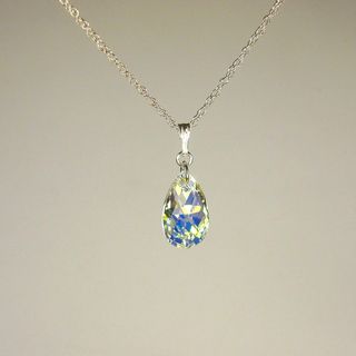 Jewelry by Dawn Crystal AB Crystal Pear Sterling Silver Necklace