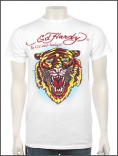 Ed Hardy mens Big & Tall New Tiger Shirt White Size 3X